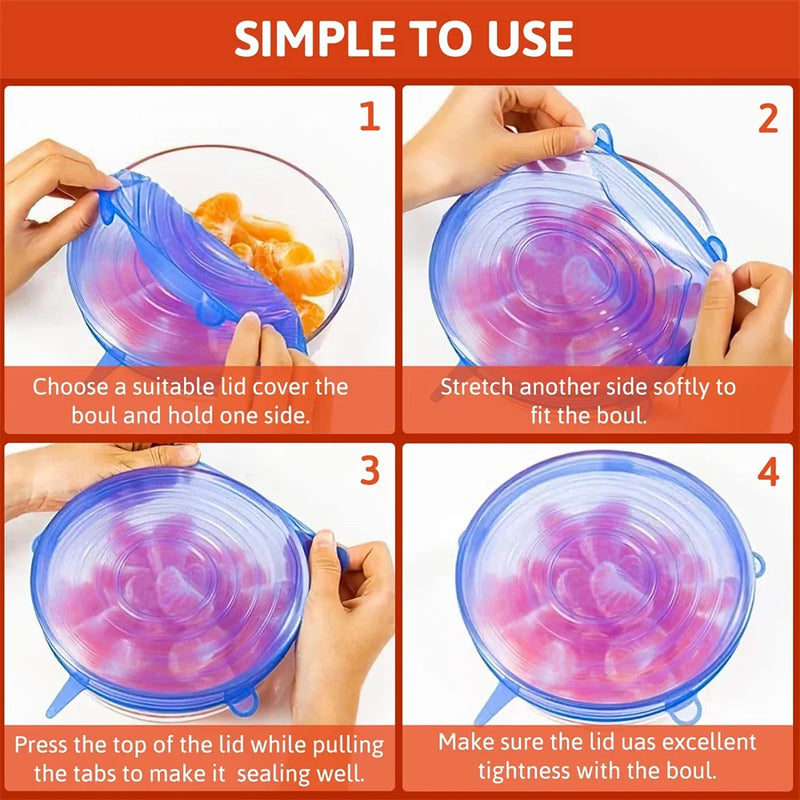 Tampas de Silicone Reutilizáveis