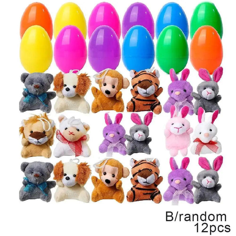Ovos de Páscoa Plásticos com Brinquedo de Pelúcia