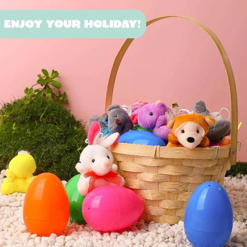 Ovos de Páscoa Plásticos com Brinquedo de Pelúcia