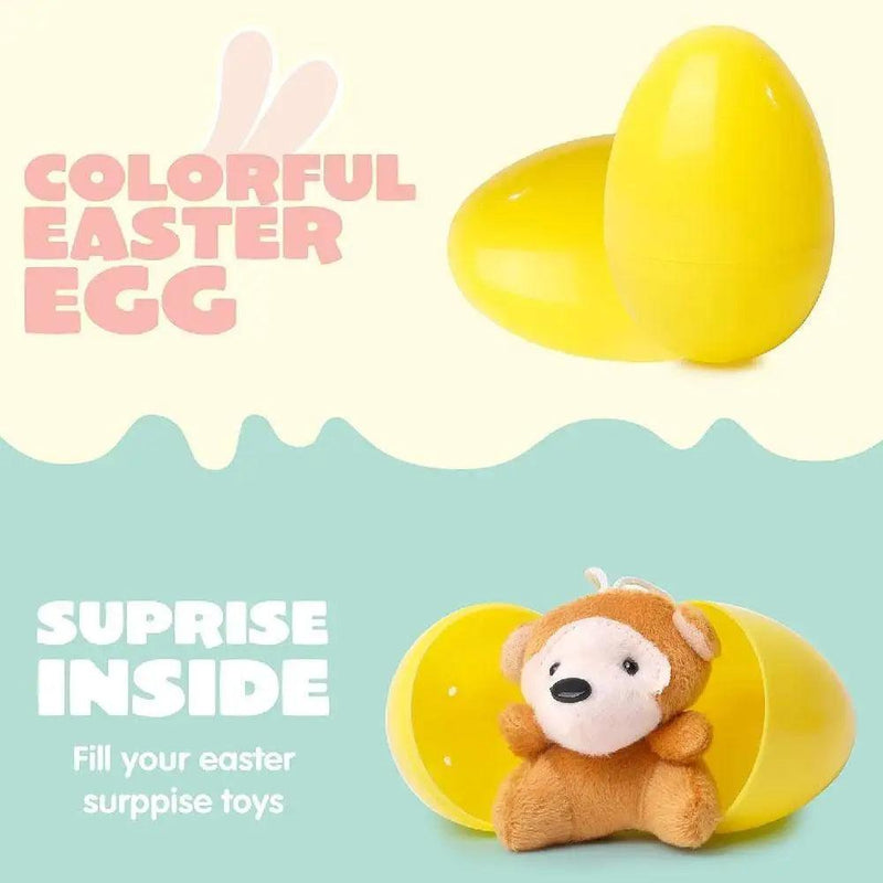 Ovos de Páscoa Plásticos com Brinquedo de Pelúcia