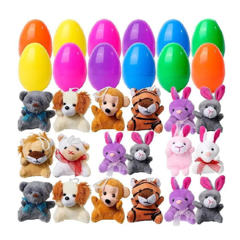 Ovos de Páscoa Plásticos com Brinquedo de Pelúcia