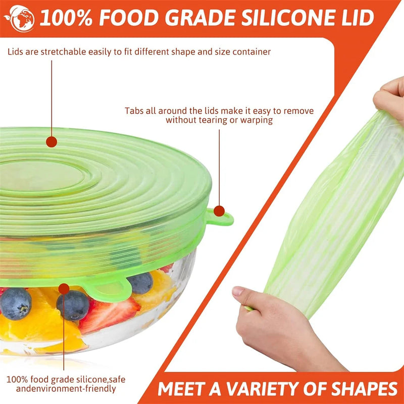Tampas de Silicone Reutilizáveis