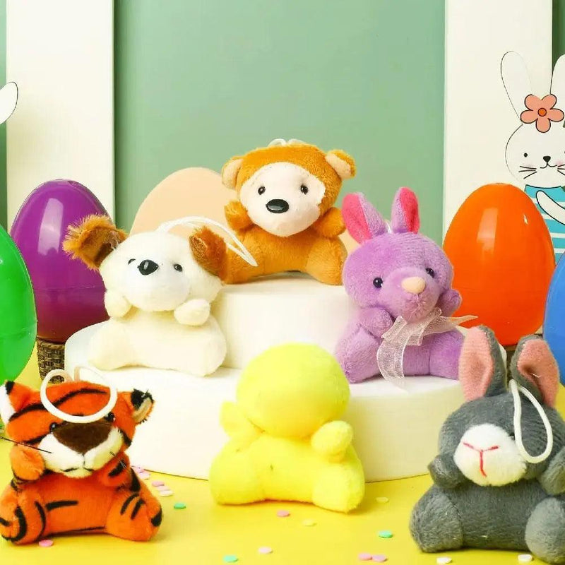 Ovos de Páscoa Plásticos com Brinquedo de Pelúcia